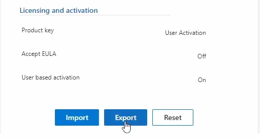 Export the Configuration
