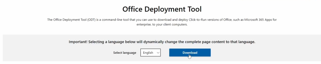 Download the Office Deployment Tool